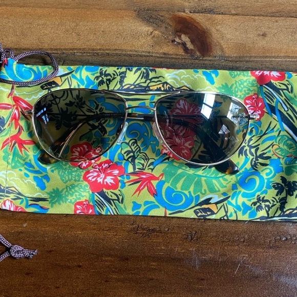 Maui Jim Baby Beach Sunglasses Gold Rims Bronze Lenses With Tortoise Tips. - Picture 5 of 6